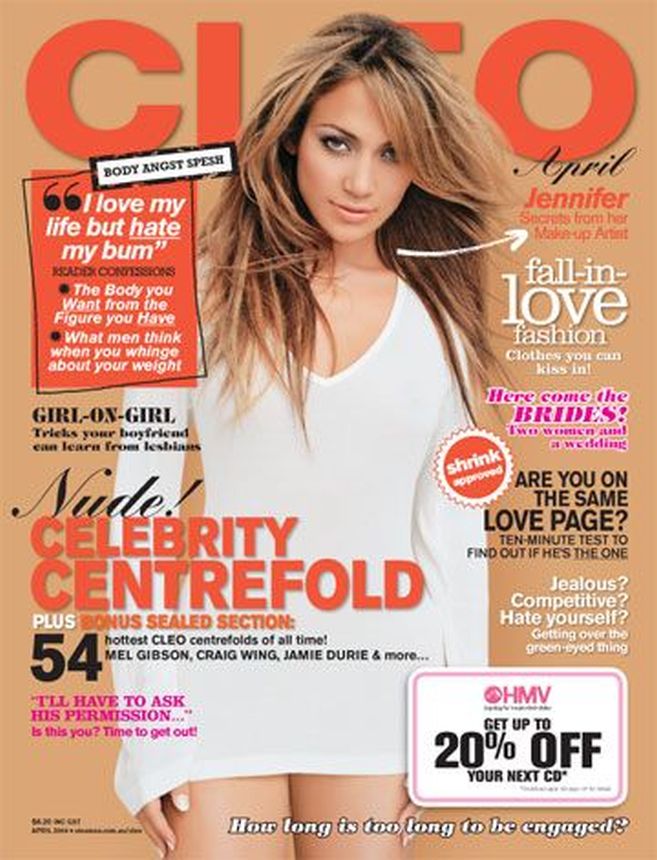 CLEO AUSTRALIA magazine side cover  April 2004