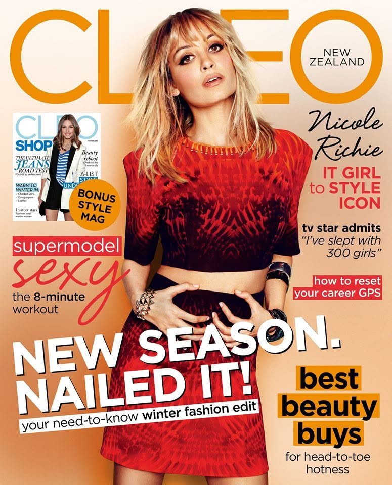 CLEO NEW ZEALAND magazine side cover  May 2013