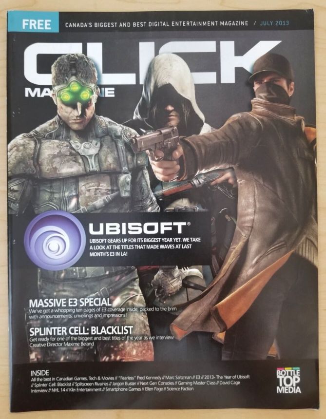 CLICK (Ca) magazine side cover  July 2013