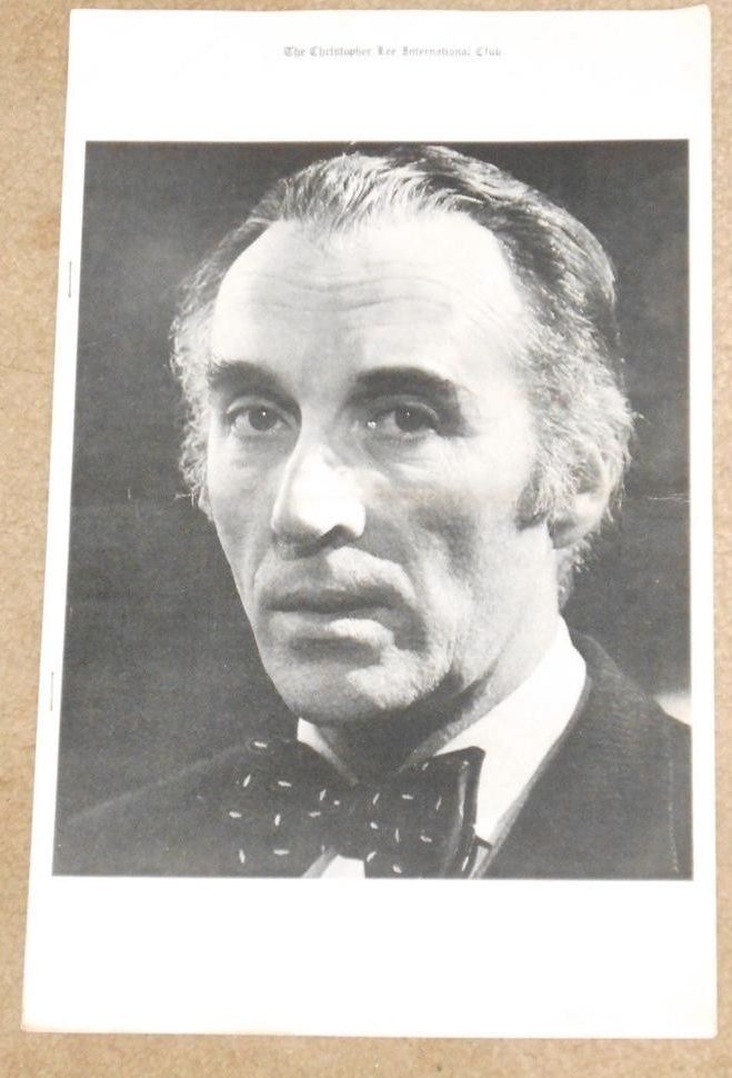CHRISTOPHER LEE INTERNATIONAL CLUB magazine side cover Autumn 1974