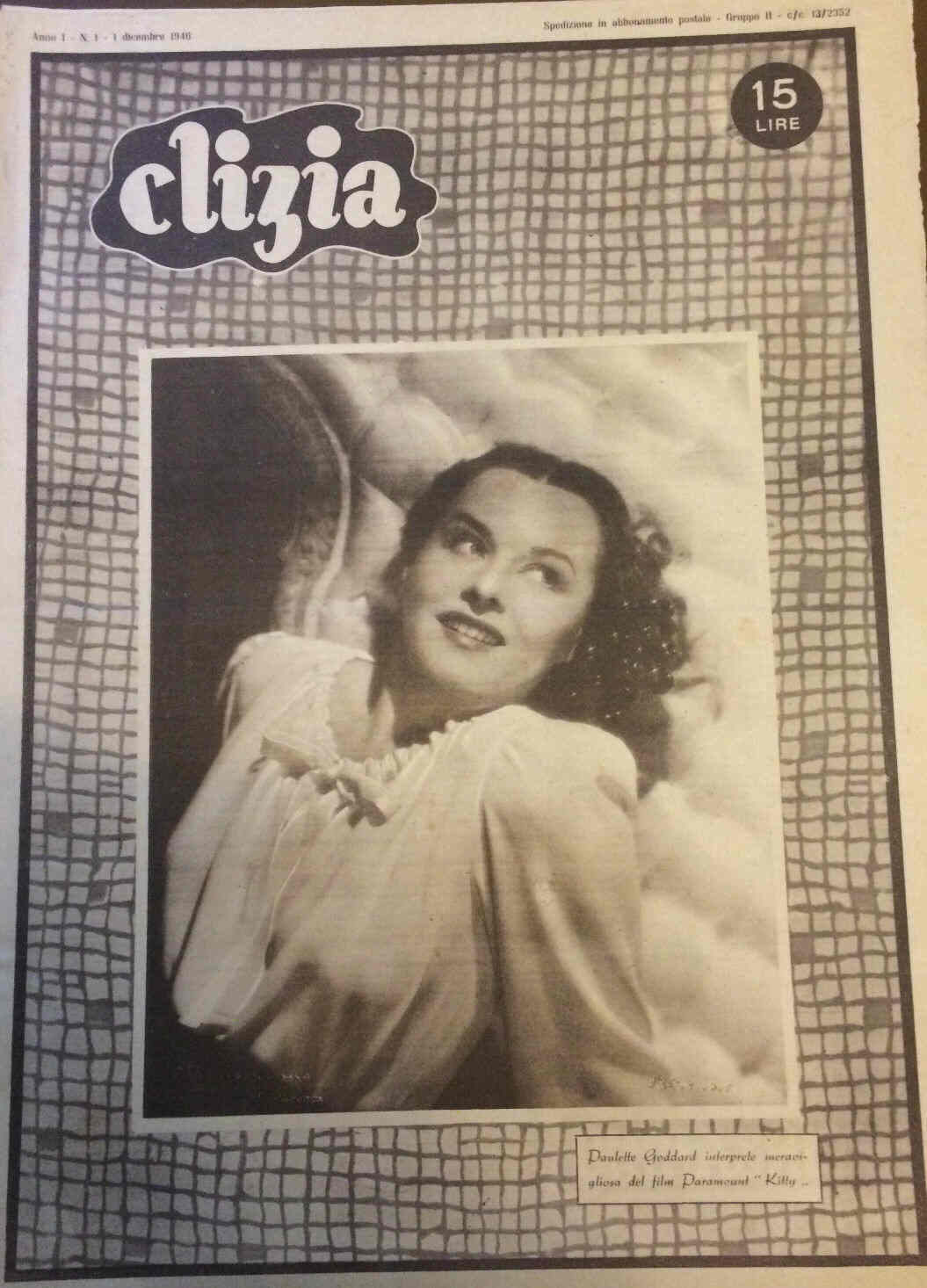 CLIZIA magazine side cover Issue 1 1 December 1946
