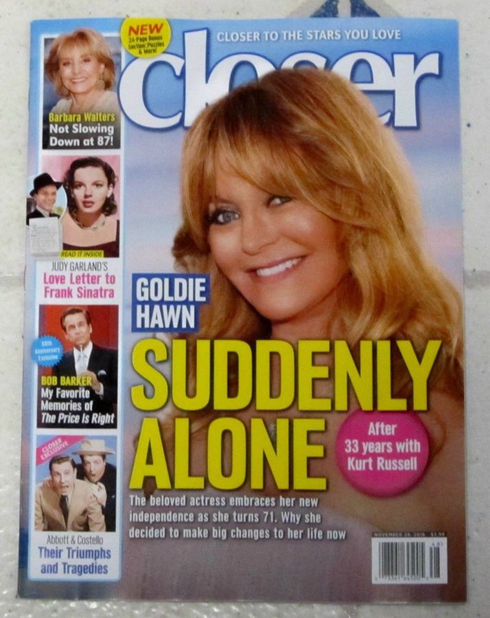 CLOSER WEEKLY magazine side cover 28 November 2016