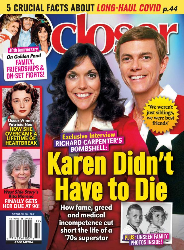CLOSER WEEKLY magazine side cover 18 October 2021