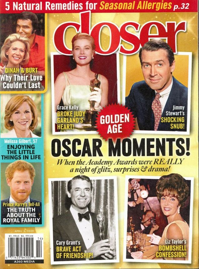 CLOSER WEEKLY magazine side cover 4 April 2022