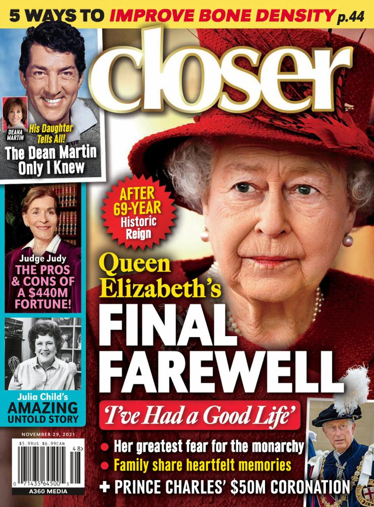 CLOSER WEEKLY magazine side cover 29 November 2021