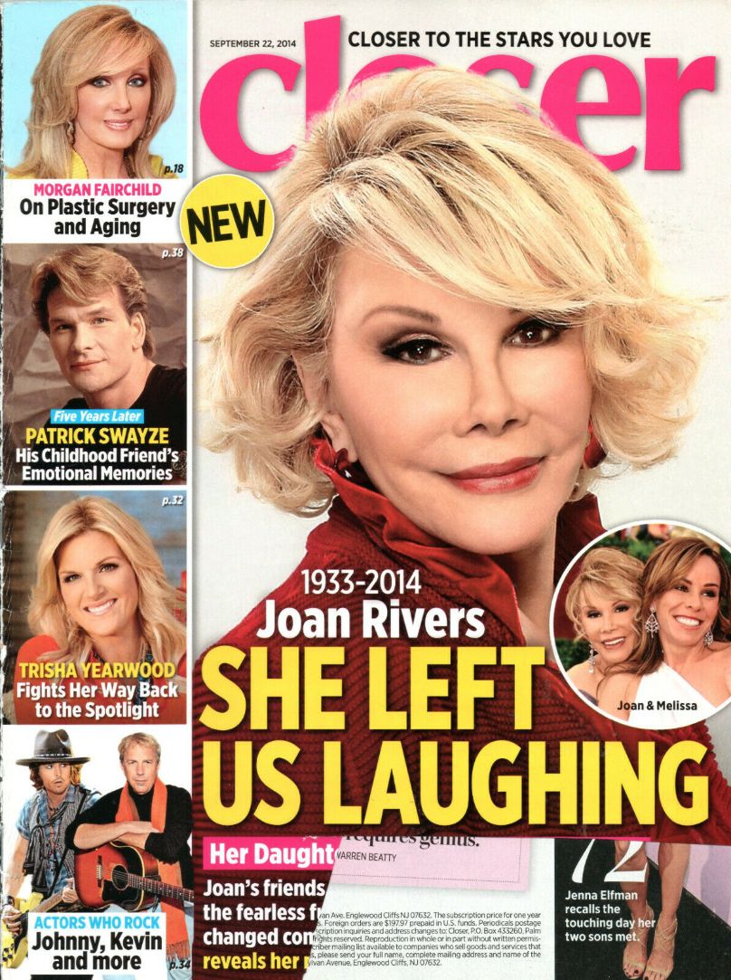 CLOSER WEEKLY magazine side cover 22 September 2014