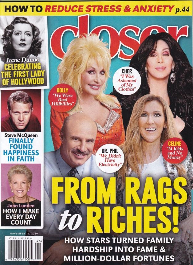 CLOSER WEEKLY magazine side cover 16 November 2020