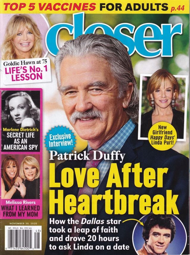 CLOSER WEEKLY magazine side cover 30 November 2020
