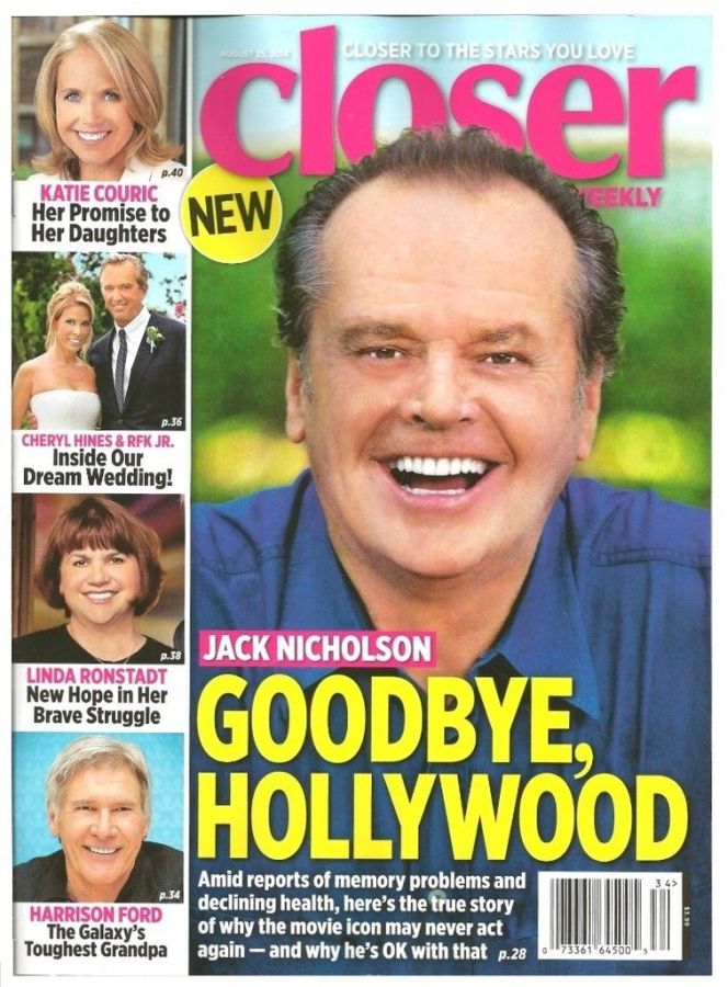 CLOSER WEEKLY magazine side cover 25 August 2014