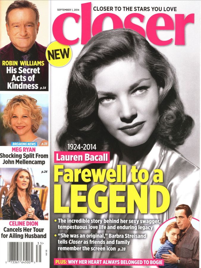 CLOSER WEEKLY magazine side cover 1 September 2014