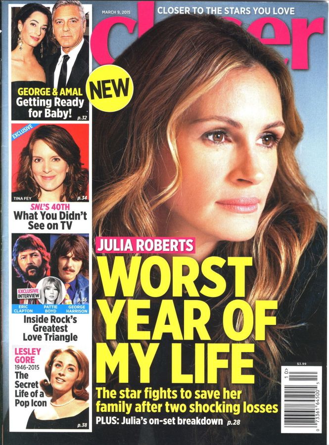 CLOSER WEEKLY magazine side cover 9 March 2015