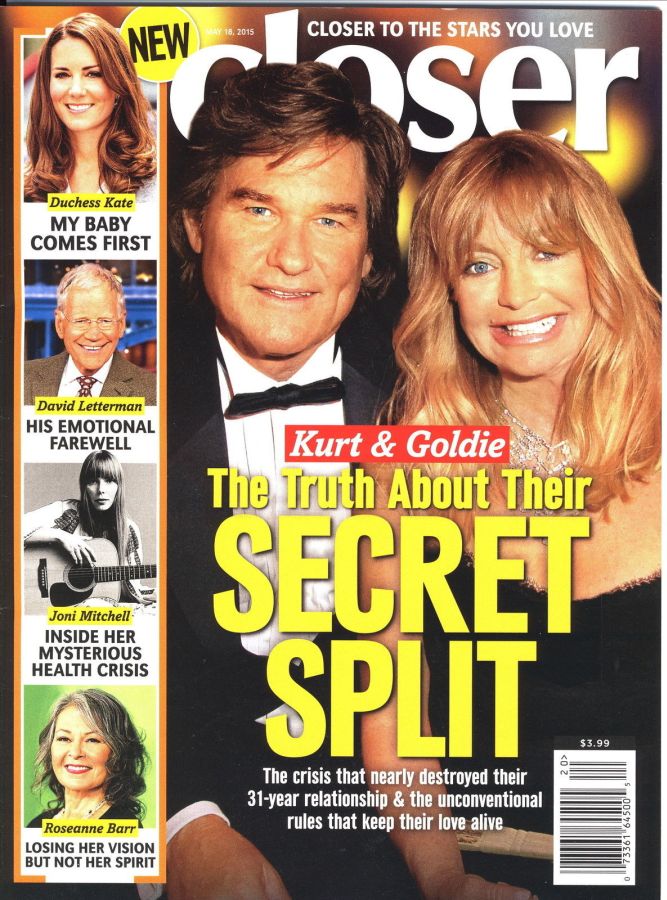 CLOSER WEEKLY magazine side cover 18 May 2015