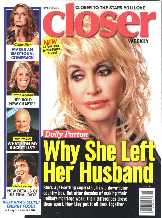 CLOSER WEEKLY magazine side cover 7 September 2015