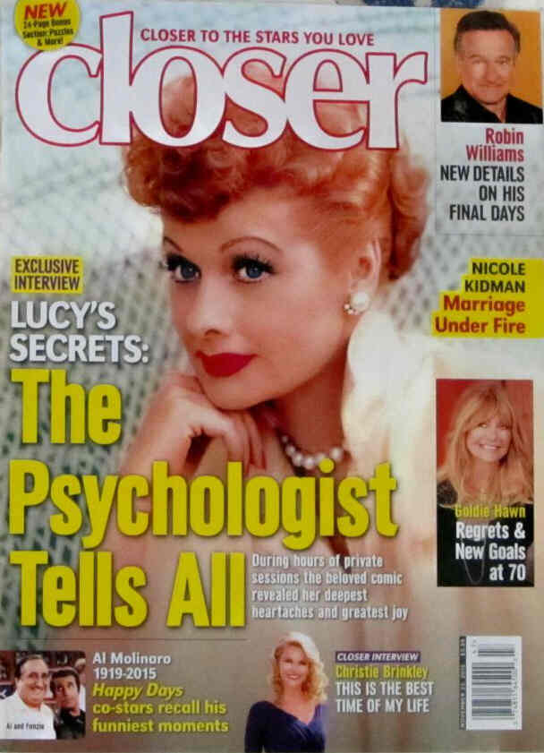 CLOSER WEEKLY magazine side cover 23 November 2015
