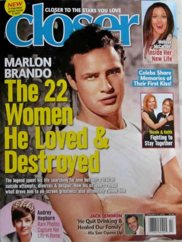 CLOSER WEEKLY magazine side cover 11 January 2016