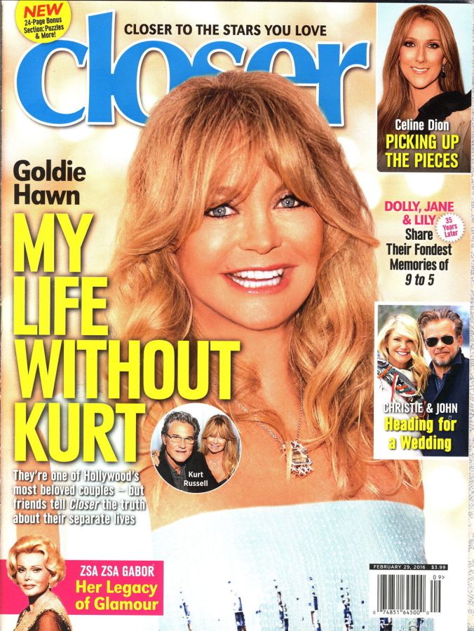 CLOSER WEEKLY magazine side cover 29 February 2016