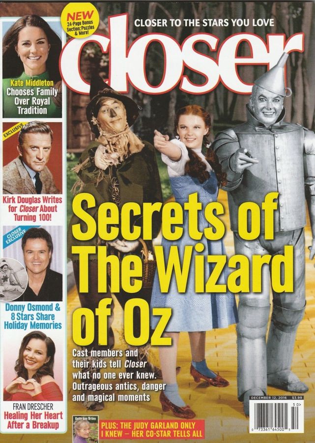 CLOSER WEEKLY magazine side cover 12 December 2016