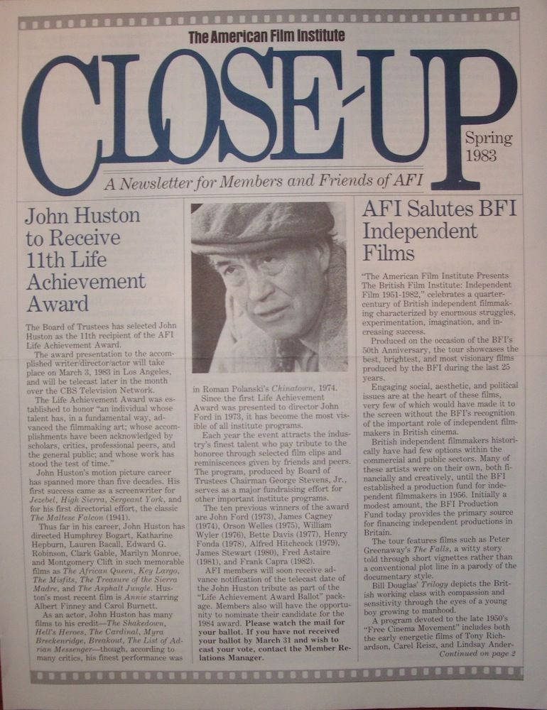 CLOSE-UP (AFI) magazine side cover Spring 1983