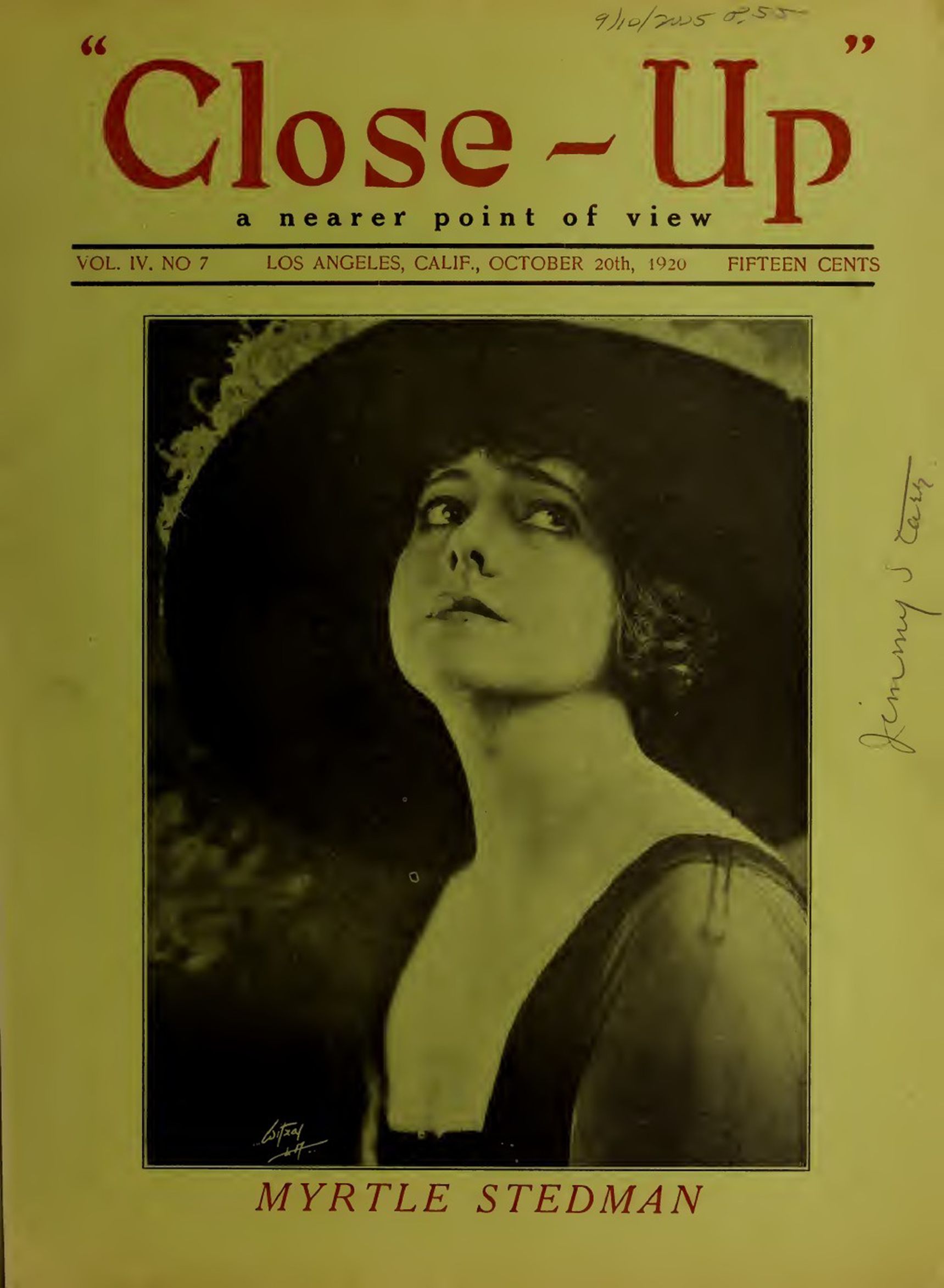 CLOSE-UP (20s) magazine side cover  Vol 4 No  7 20 October 1920