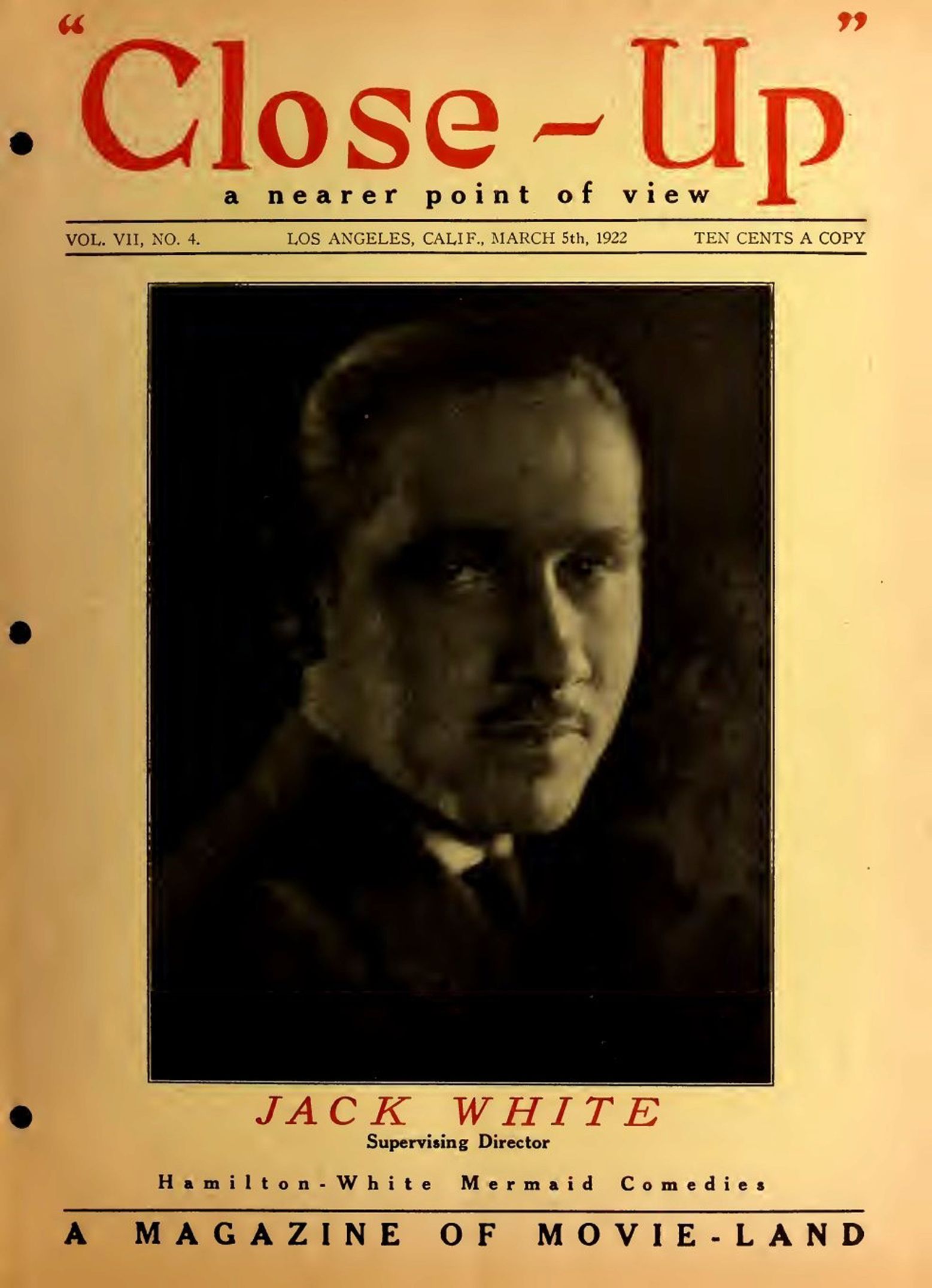 CLOSE-UP (20s) magazine side cover  Vol 7 No  4 5 March 1922