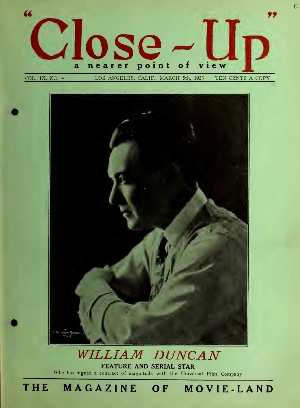 CLOSE-UP (20s) magazine side cover  Vol 9 No  4 5 March 1923