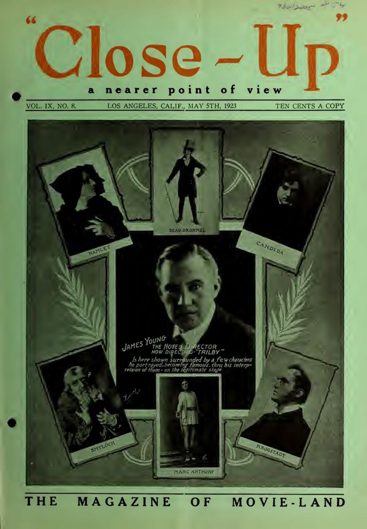 CLOSE-UP (20s) magazine side cover  Vol 9 No  8 5 May 1923