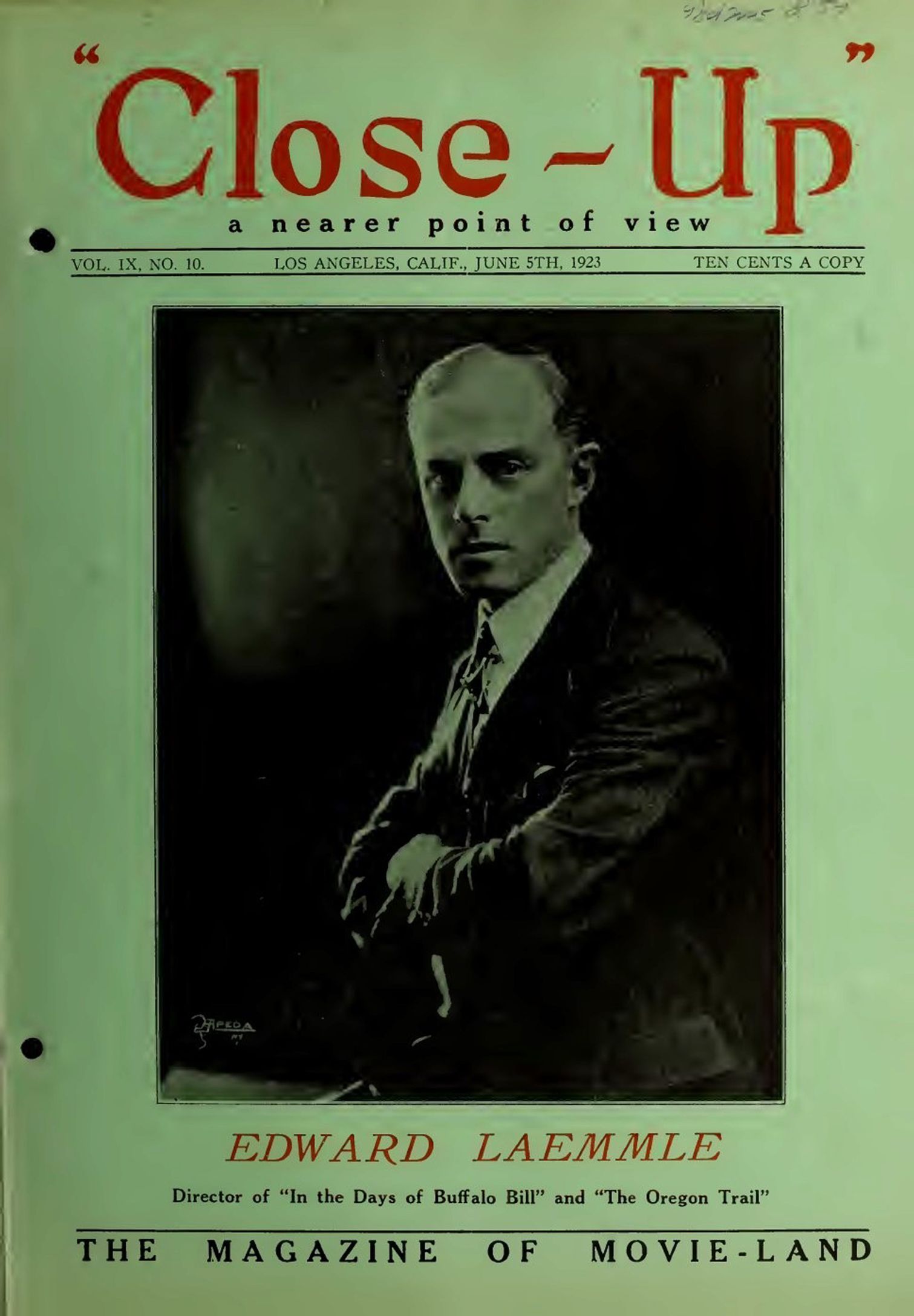CLOSE-UP (20s) magazine side cover  Vol 9 No  10 5 June 1923