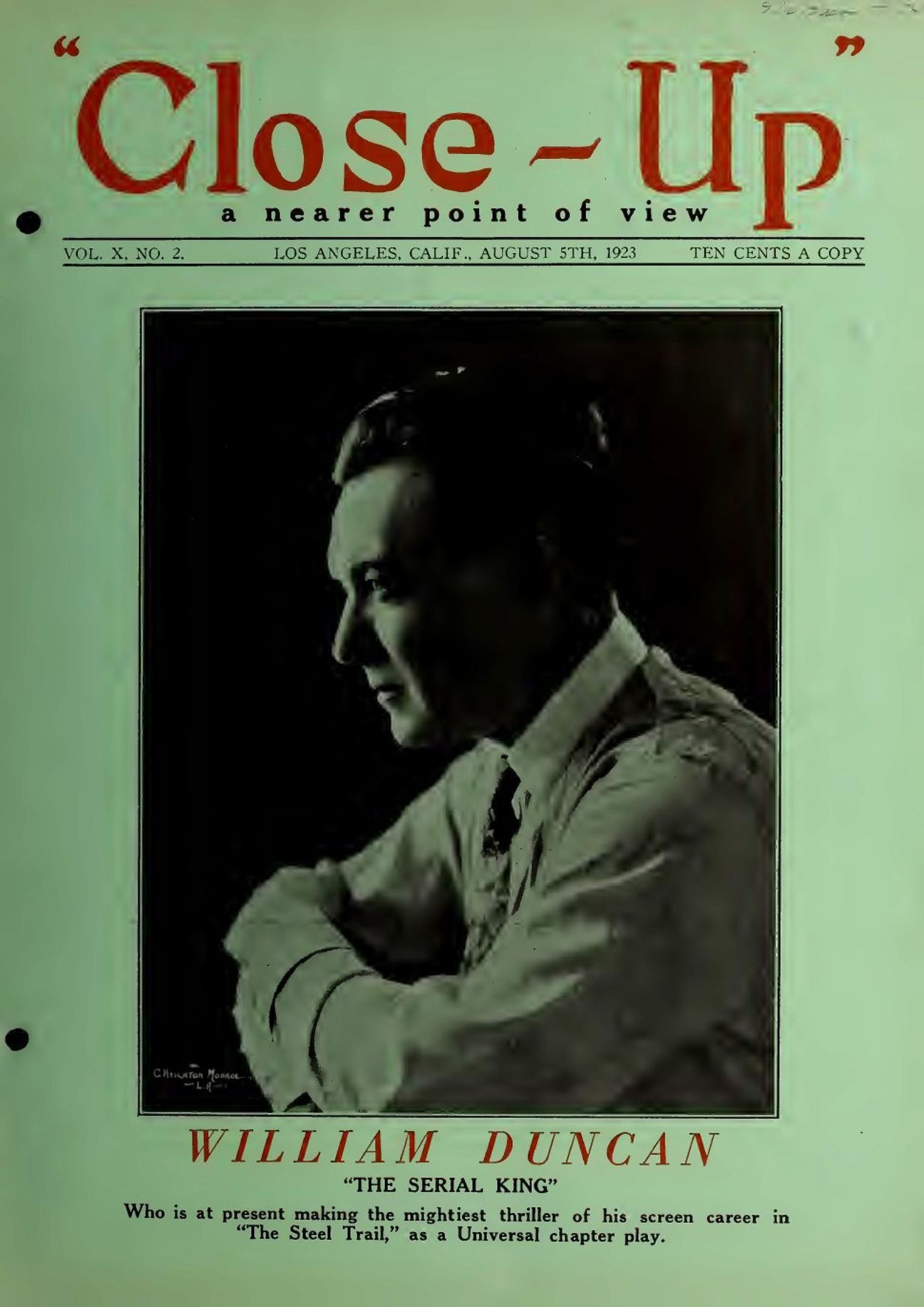 CLOSE-UP (20s) magazine side cover  Vol 10 No  2 5 August 1923