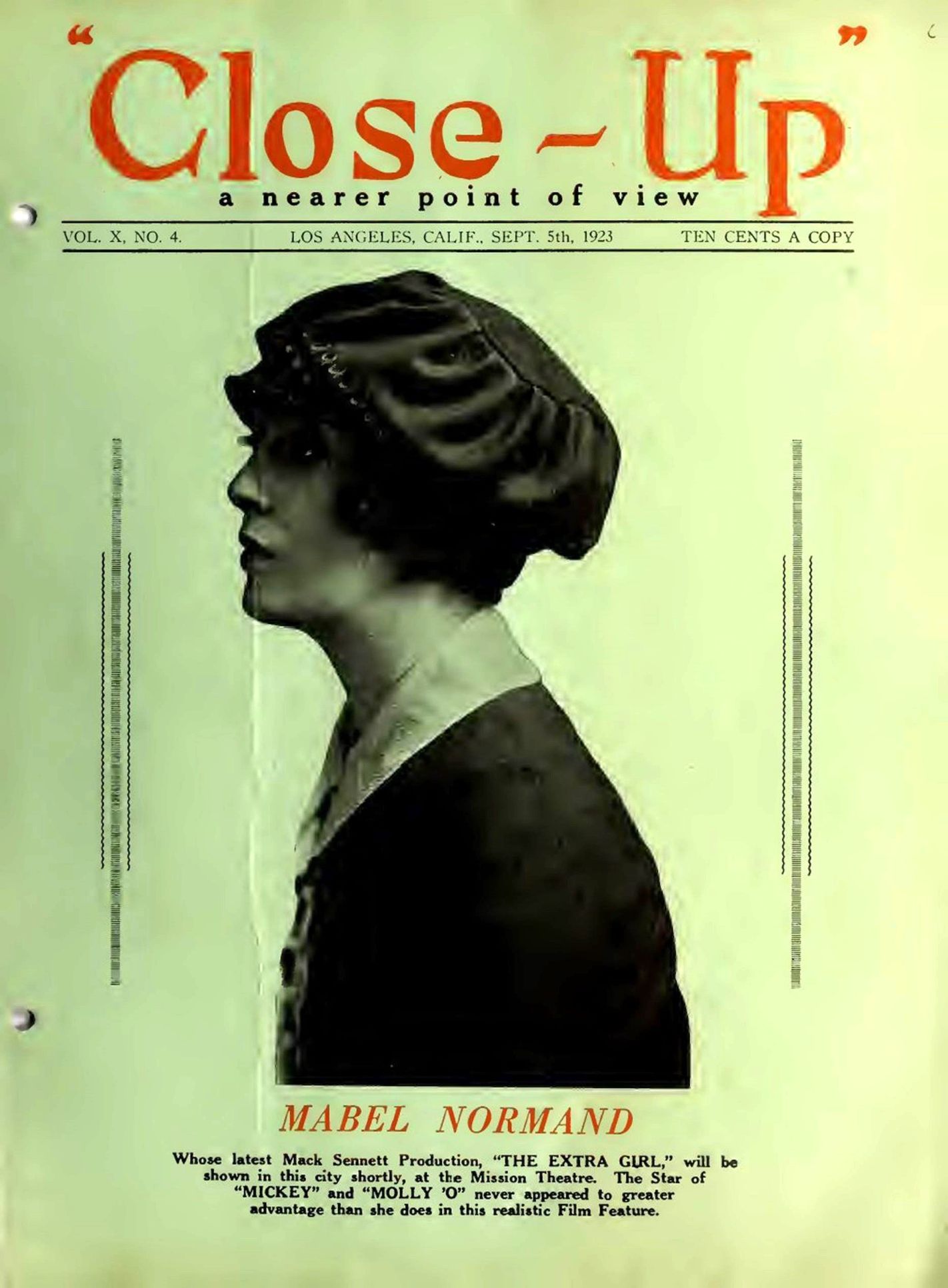 CLOSE-UP (20s) magazine side cover  Vol 10 No  4 5 September 1923