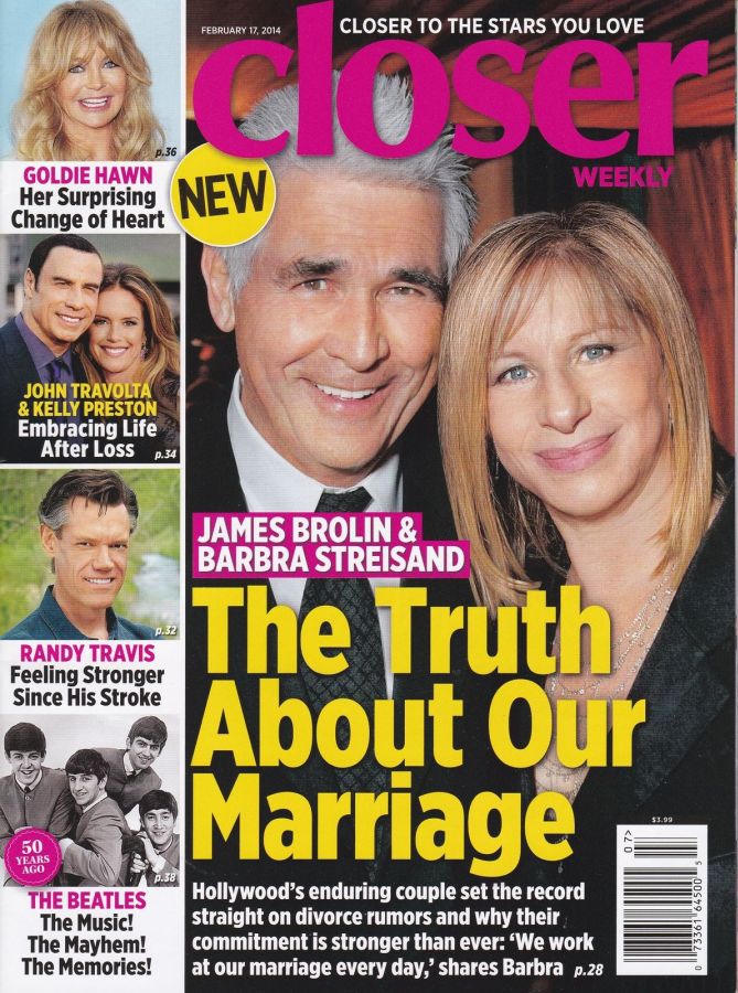 CLOSER WEEKLY magazine side cover 17 February 2014