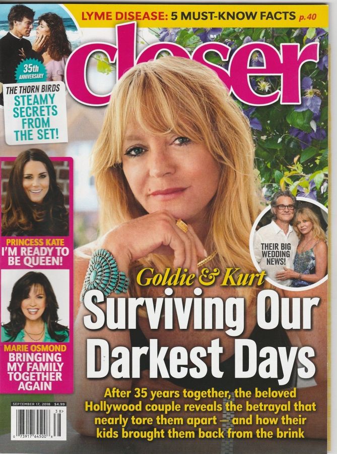 CLOSER WEEKLY magazine side cover 17 September 2018