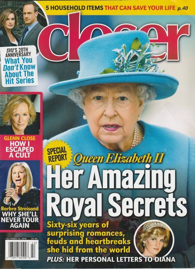 CLOSER WEEKLY magazine side cover 15 October 2018