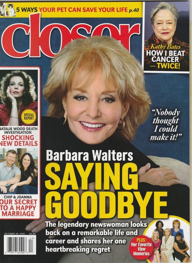 CLOSER WEEKLY magazine side cover 29 October 2018