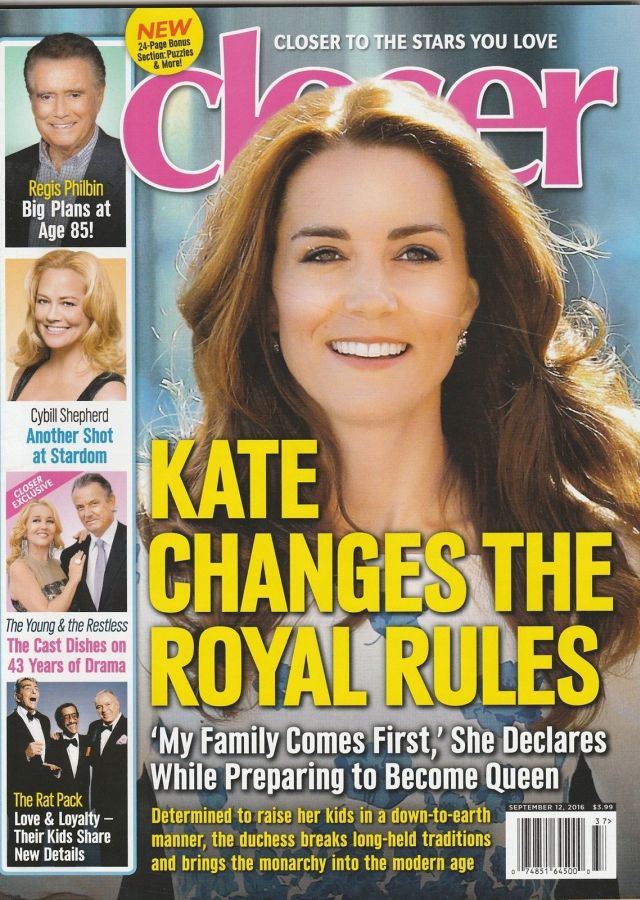 CLOSER WEEKLY magazine side cover 12 September 2016