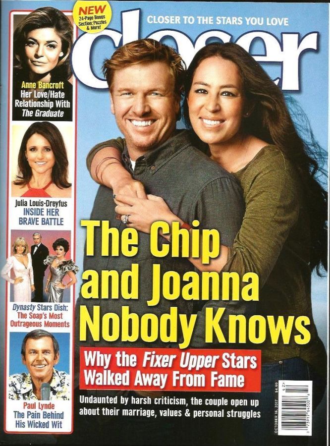 CLOSER WEEKLY magazine side cover 16 October 2017