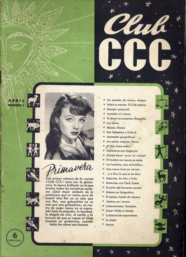 CLUB CCC magazine side cover Issue 1  April 1954