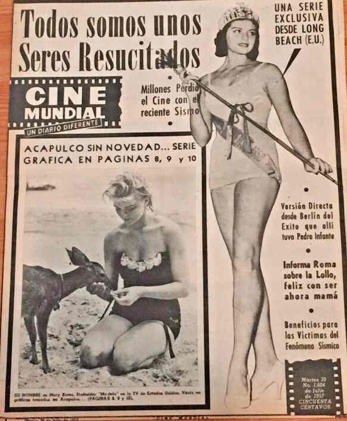 CINE MUNDIAL magazine side cover  July 1957