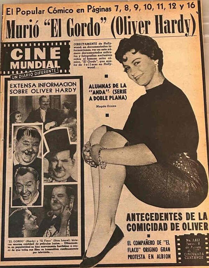 CINE MUNDIAL magazine side cover 8 August 1957
