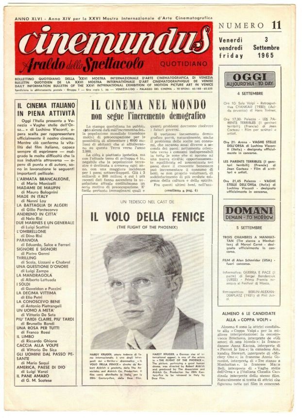 CINEMUNDUS magazine side cover Issue 11 3 September 1965