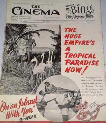 TODAYS CINEMA magazine side cover 8 December 1948