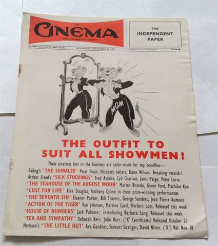 TODAYS CINEMA magazine side cover 24 September 1957