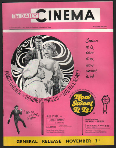 TODAYS CINEMA magazine side cover 23 October 1968