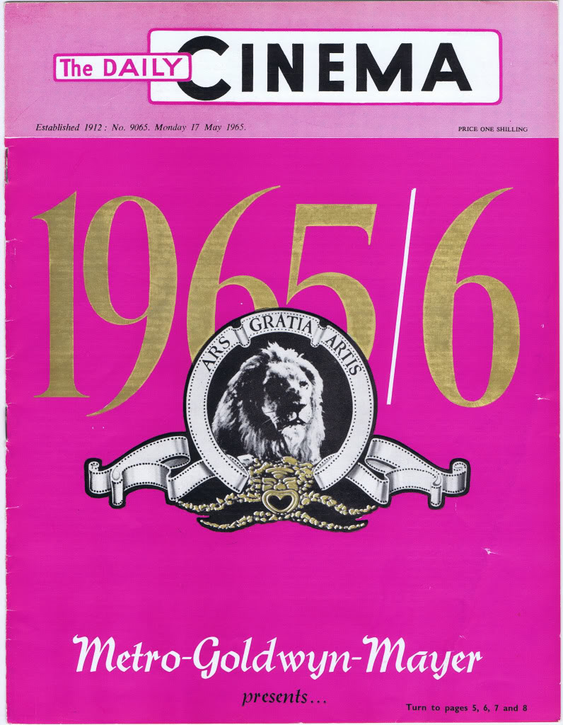 TODAYS CINEMA magazine side cover Issue 9065 17 May 1965