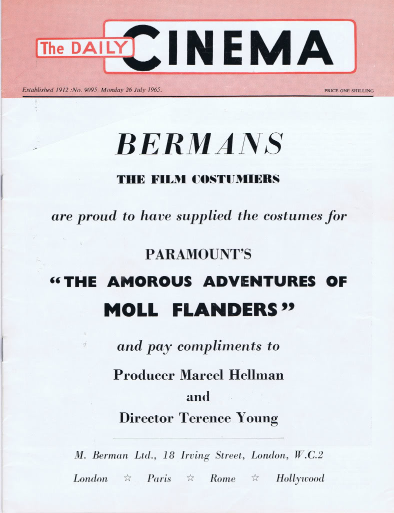 TODAYS CINEMA magazine side cover Issue 9095 26 July 1965