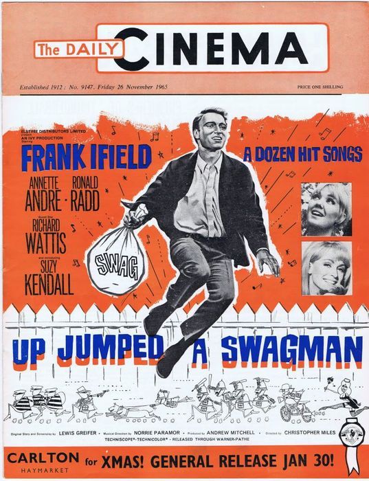 TODAYS CINEMA magazine side cover Issue 9147 26 November 1965