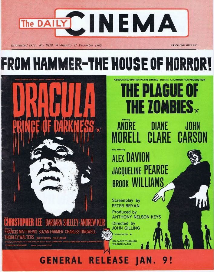 TODAYS CINEMA magazine side cover Issue 9158 22 December 1965