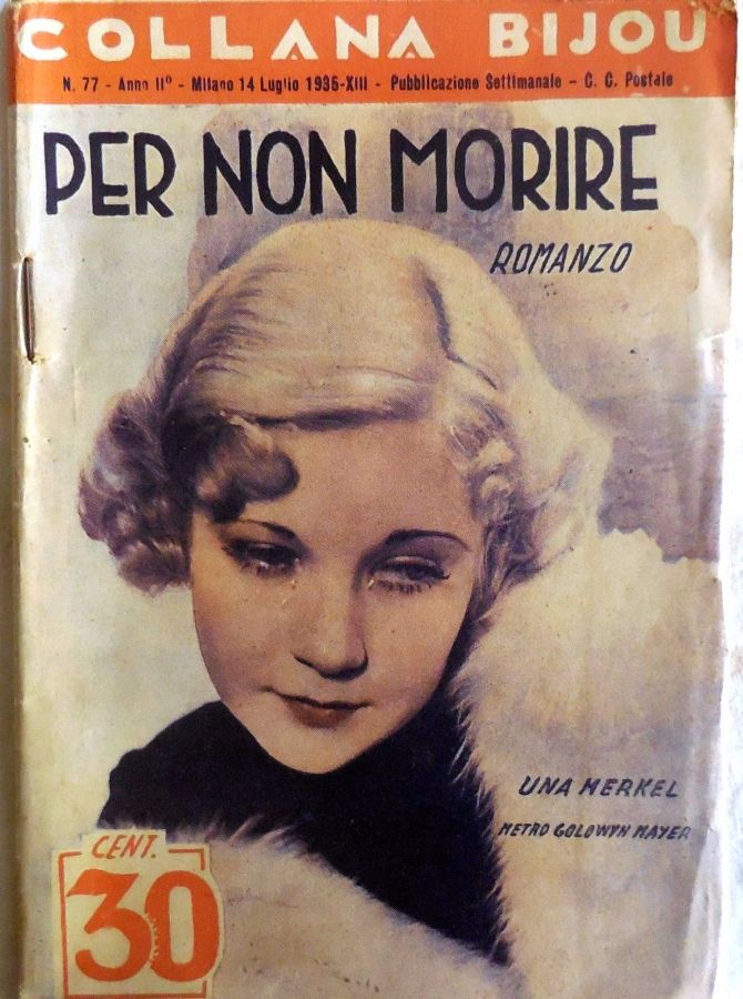 COLLANA BIJOU magazine side cover Issue 77 14 July 1935