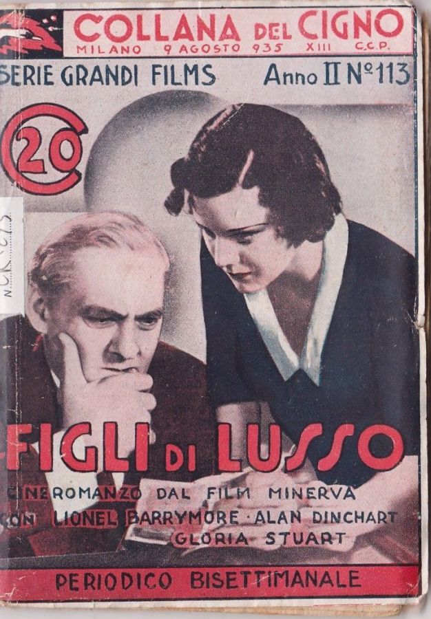 COLLANA DEL CIGNO magazine side cover Issue 113 9 August 1935