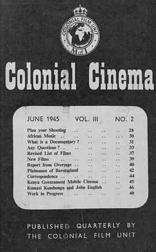 COLONIAL CINEMA magazine side cover June 1945