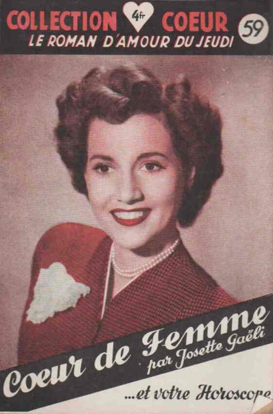 COLLECTION COEUR magazine side cover Issue 59  1949